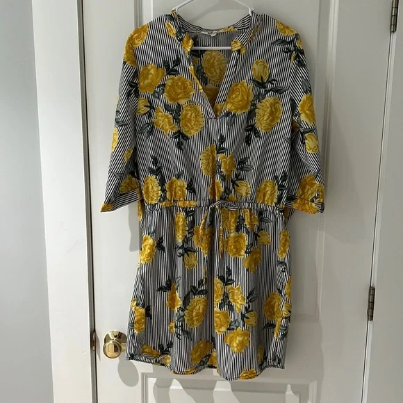 yellow black striped dress Maui Striped Color Block Tube Maxi Dress – Sapphire Bleu main image 0